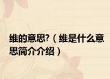 維的意思?（維是什么意思簡(jiǎn)介介紹）