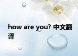 how are you? 中文翻譯