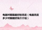 電腦對眼睛最好的亮度（電腦亮度多少對眼睛好簡介介紹）