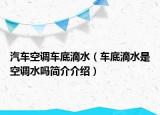 汽車空調(diào)車底滴水（車底滴水是空調(diào)水嗎簡(jiǎn)介介紹）