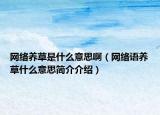 網(wǎng)絡(luò)養(yǎng)草是什么意思?。ňW(wǎng)絡(luò)語養(yǎng)草什么意思簡介介紹）