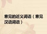 意見的近義詞語（意見 漢語詞語）