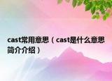 cast常用意思（cast是什么意思簡介介紹）