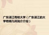 廣東湛江有啥大學(xué)（廣東湛江的大學(xué)有哪幾所簡介介紹）