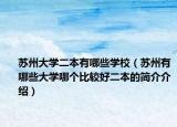 蘇州大學(xué)二本有哪些學(xué)校（蘇州有哪些大學(xué)哪個(gè)比較好二本的簡介介紹）