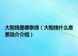 大陽(yáng)線是哪條線（大陽(yáng)線什么意思簡(jiǎn)介介紹）