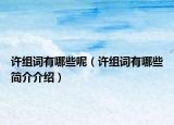 許組詞有哪些呢（許組詞有哪些簡介介紹）