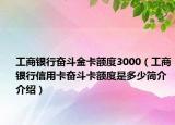 工商銀行奮斗金卡額度3000（工商銀行信用卡奮斗卡額度是多少簡(jiǎn)介介紹）