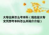 大專出來怎么考本科（現(xiàn)在是大專文憑想考本科怎么弄簡介介紹）