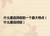 什么是自閉癥的一個最大特點（什么是自閉癥）