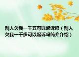 別人欠我一千五可以起訴嗎（別人欠我一千多可以起訴嗎簡(jiǎn)介介紹）