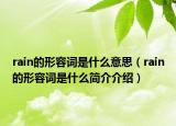 rain的形容詞是什么意思（rain的形容詞是什么簡(jiǎn)介介紹）