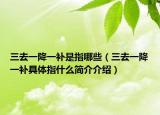 三去一降一補(bǔ)是指哪些（三去一降一補(bǔ)具體指什么簡介介紹）