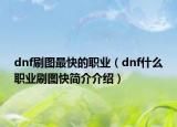 dnf刷圖最快的職業(yè)（dnf什么職業(yè)刷圖快簡(jiǎn)介介紹）