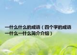 一什么什么的成語(yǔ)（四個(gè)字的成語(yǔ)一什么一什么簡(jiǎn)介介紹）