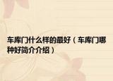 車(chē)庫(kù)門(mén)什么樣的最好（車(chē)庫(kù)門(mén)哪種好簡(jiǎn)介介紹）