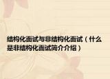 結(jié)構(gòu)化面試與非結(jié)構(gòu)化面試（什么是非結(jié)構(gòu)化面試簡介介紹）