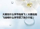 大雁在什么季節(jié)向南飛（大雁往南飛說明什么季節(jié)到了簡(jiǎn)介介紹）
