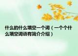 什么的什么填空一個詞（一個個什么填空詞語有簡介介紹）