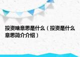 投資啥意思是什么（投資是什么意思簡(jiǎn)介介紹）