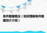 條件期望概念（如何理解條件期望簡介介紹）