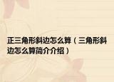 正三角形斜邊怎么算（三角形斜邊怎么算簡介介紹）