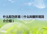 什么稱為環(huán)境（什么叫做環(huán)境簡(jiǎn)介介紹）