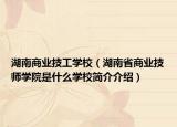 湖南商業(yè)技工學校（湖南省商業(yè)技師學院是什么學校簡介介紹）