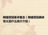 網(wǎng)絡(luò)營銷基本概念（網(wǎng)絡(luò)營銷具體定義是什么簡介介紹）