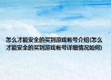 怎么才能安全的買到游戲帳號介紹(怎么才能安全的買到游戲帳號詳細(xì)情況如何)
