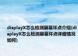 displayX怎么檢測(cè)屏幕壞點(diǎn)介紹(displayX怎么檢測(cè)屏幕壞點(diǎn)詳細(xì)情況如何)