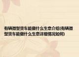 有輛微型貨車能做什么生意介紹(有輛微型貨車能做什么生意詳細(xì)情況如何)