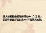 匪大的愛你是最好的時光(txt介紹 匪大的愛你是最好的時光 txt詳細(xì)情況如何)