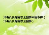 汗毛孔長(zhǎng)疙瘩怎么回事不痛不癢（汗毛孔長(zhǎng)疙瘩怎么回事）
