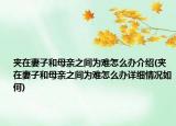 夾在妻子和母親之間為難怎么辦介紹(夾在妻子和母親之間為難怎么辦詳細(xì)情況如何)
