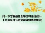 問(wèn)一下戀愛(ài)是什么感覺(jué)啊介紹(問(wèn)一下戀愛(ài)是什么感覺(jué)啊詳細(xì)情況如何)