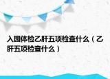 入園體檢乙肝五項(xiàng)檢查什么（乙肝五項(xiàng)檢查什么）