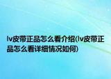 lv皮帶正品怎么看介紹(lv皮帶正品怎么看詳細情況如何)