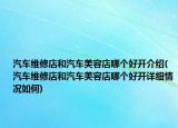 汽車維修店和汽車美容店哪個(gè)好開介紹(汽車維修店和汽車美容店哪個(gè)好開詳細(xì)情況如何)