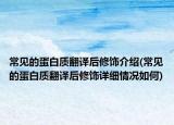 常見(jiàn)的蛋白質(zhì)翻譯后修飾介紹(常見(jiàn)的蛋白質(zhì)翻譯后修飾詳細(xì)情況如何)