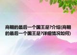 商朝的最后一個國王是?介紹(商朝的最后一個國王是?詳細情況如何)