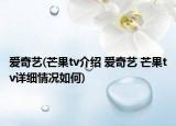 愛奇藝(芒果tv介紹 愛奇藝 芒果tv詳細(xì)情況如何)