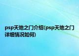 psp天地之門介紹(psp天地之門詳細(xì)情況如何)