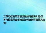 江蘇電信寬帶套餐流量如何查詢介紹(江蘇電信寬帶套餐流量如何查詢詳細(xì)情況如何)