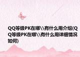 QQ等級(jí)PK在哪\有什么用介紹(QQ等級(jí)PK在哪\有什么用詳細(xì)情況如何)