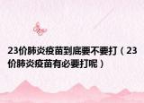 23價(jià)肺炎疫苗到底要不要打（23價(jià)肺炎疫苗有必要打呢）