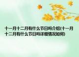 十一月十二月有什么節(jié)日嗎介紹(十一月十二月有什么節(jié)日嗎詳細情況如何)