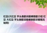 紅豆(大紅豆 芋頭者歌詞是哪首歌介紹 紅豆 大紅豆 芋頭者歌詞是哪首歌詳細(xì)情況如何)