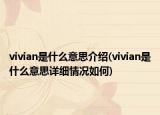vivian是什么意思介紹(vivian是什么意思詳細(xì)情況如何)