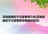 買(mǎi)地皮建房子注意事項(xiàng)介紹(買(mǎi)地皮建房子注意事項(xiàng)詳細(xì)情況如何)